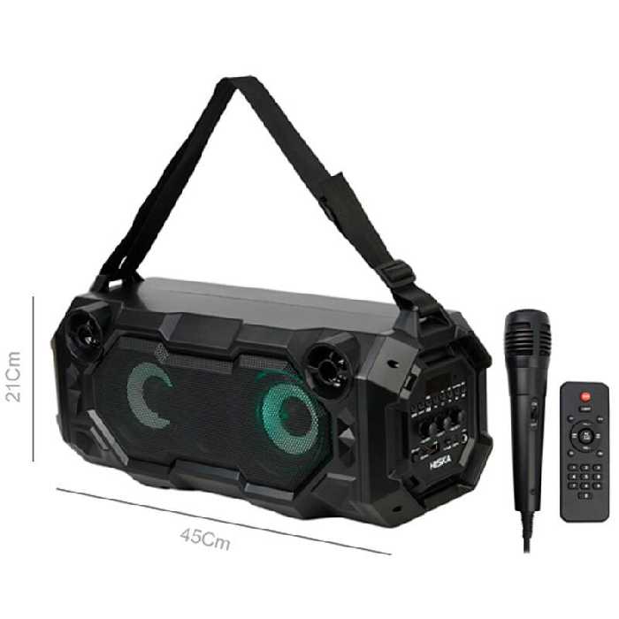 اسپیکر بلوتوثی رم و فلش خور Hiska B164   میکروفون و ریموت کنترل