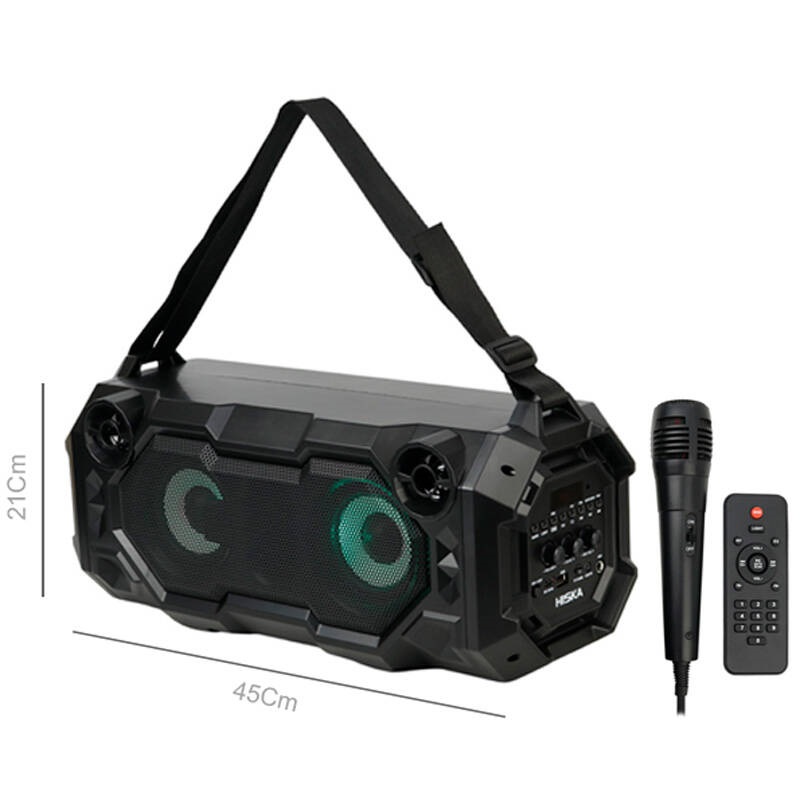 اسپیکر بلوتوثی رم و فلش خور Hiska B164   میکروفون و ریموت کنترل