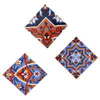 دیوارکوب سفالی مدل اسلیمی مجموعه 3 عددی