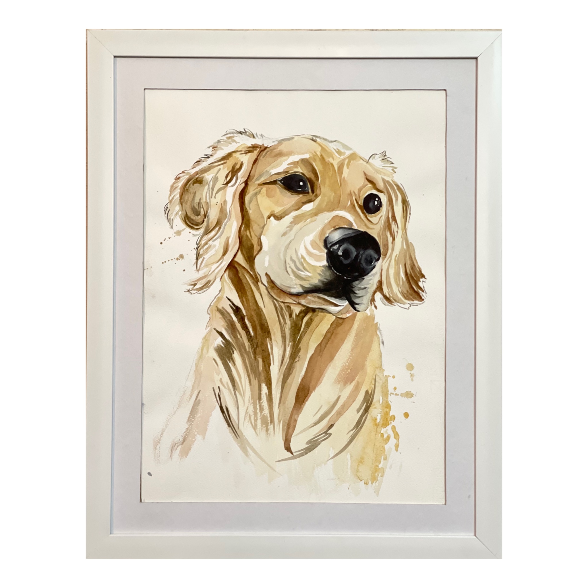 تابلو نقاشى آبرنگ مدل سگ zh09