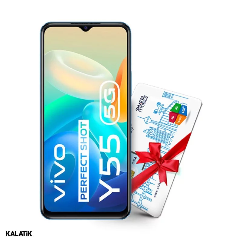 گوشی موبایل ویوو مدل Y55 5G دو سیم کارت ظرفیت 128/6 گیگابایت   هدیه سیم کارت هوشمند شاتل