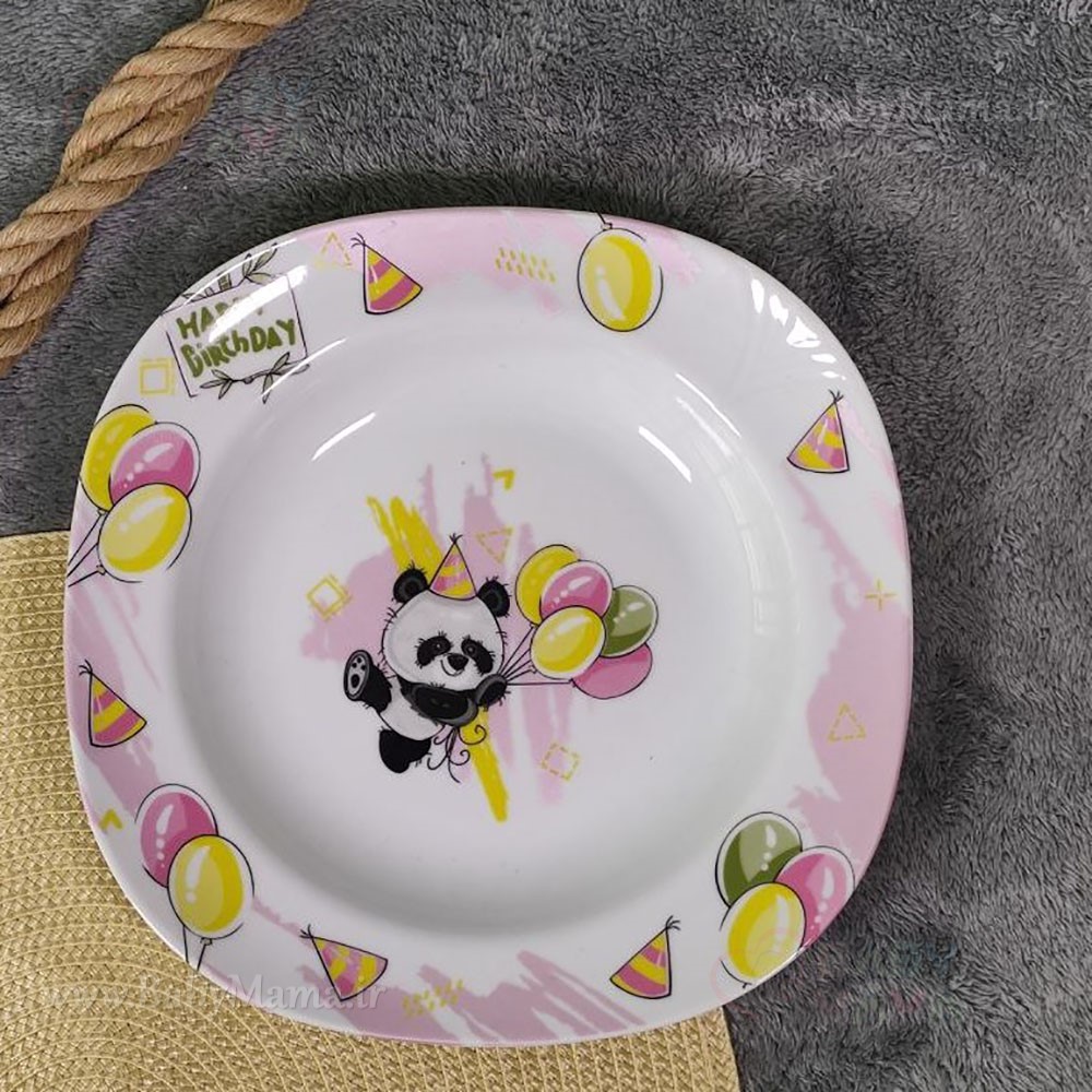 بشقاب چینی مربع مقصود مدل پاندا