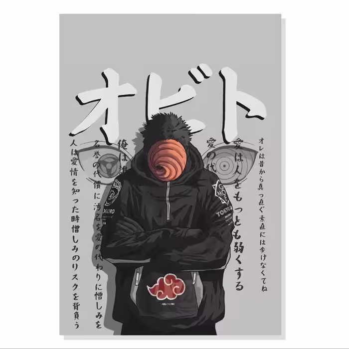 تابلو. شاسی طرح انیمه ناروتو اوبیتو Naruto Uchiha Obito مدل M0182