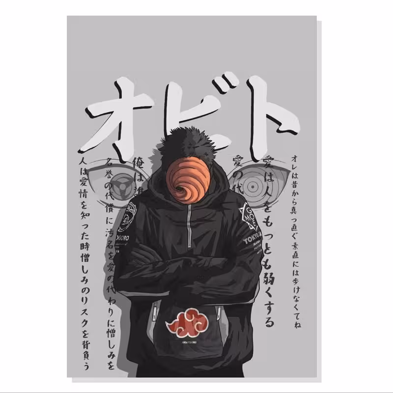 تابلو. شاسی طرح انیمه ناروتو اوبیتو Naruto Uchiha Obito مدل M0182