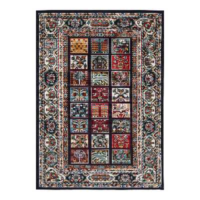 گلیم ماشینی دنیای فرش طرح خشتی سلطنتی