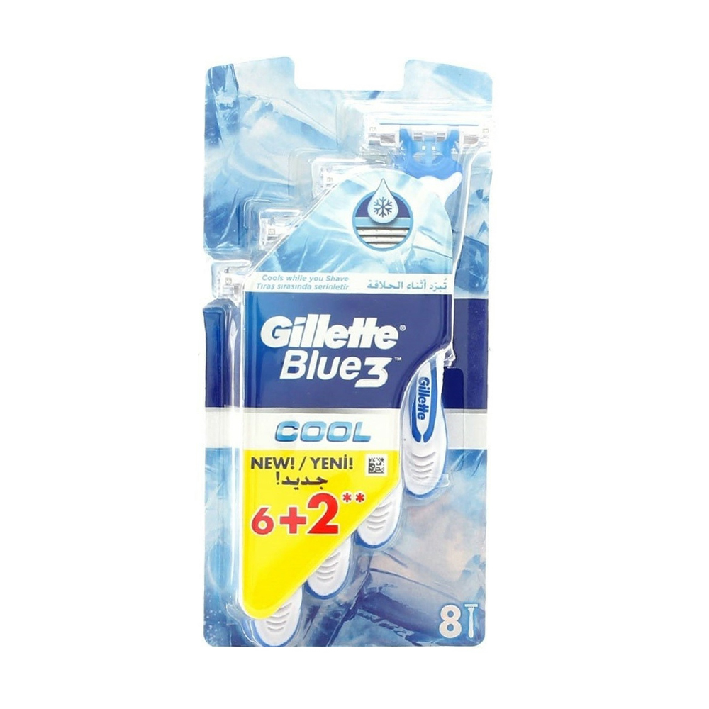 تیغ اصلاح چند بارمصرف ژیلت مدل بلو تری Gillette Blue 3 سری خنک کننده