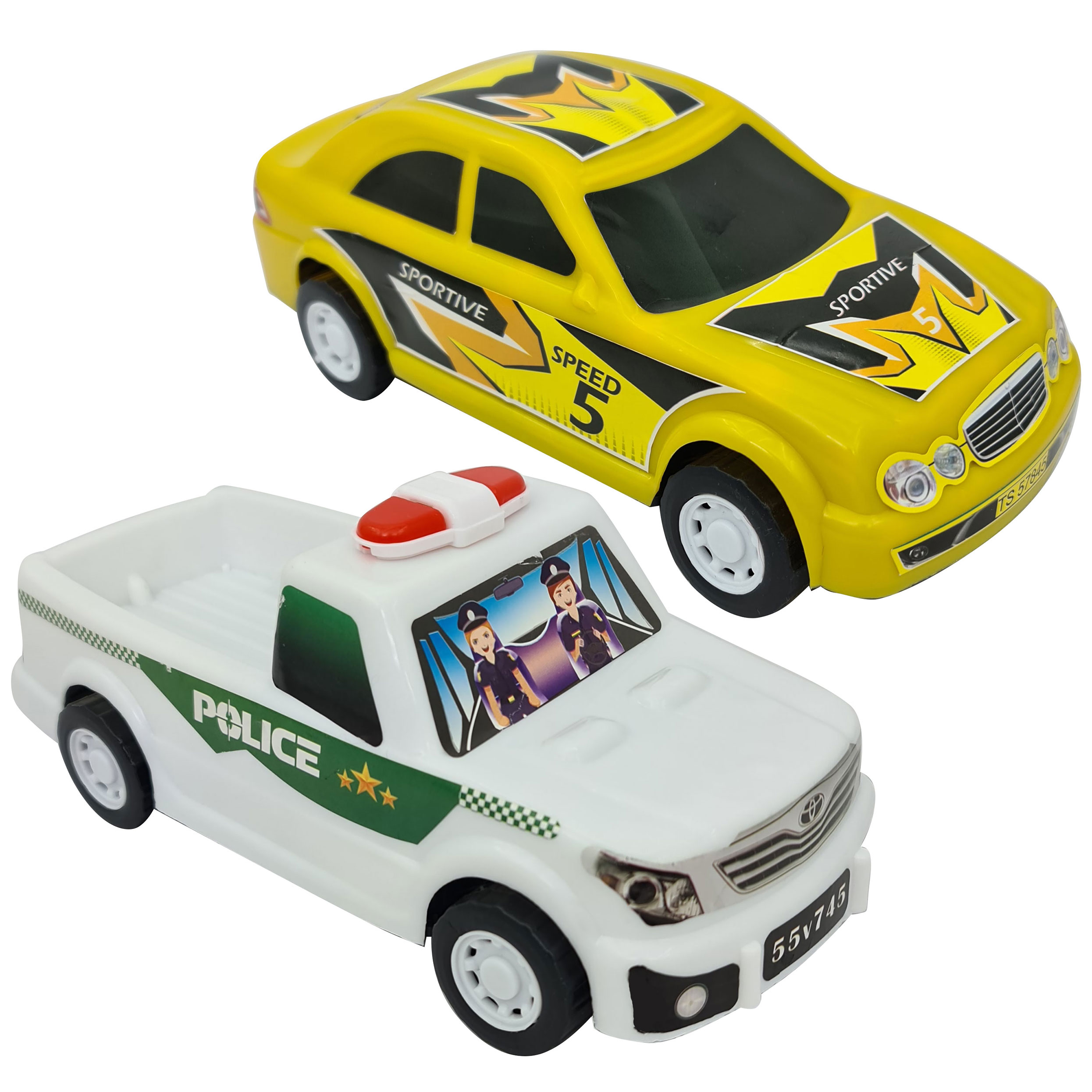 ماشین بازی مدل تویوتا الگانس طرح پلیس کد C_65 مجموعه 2 عددی