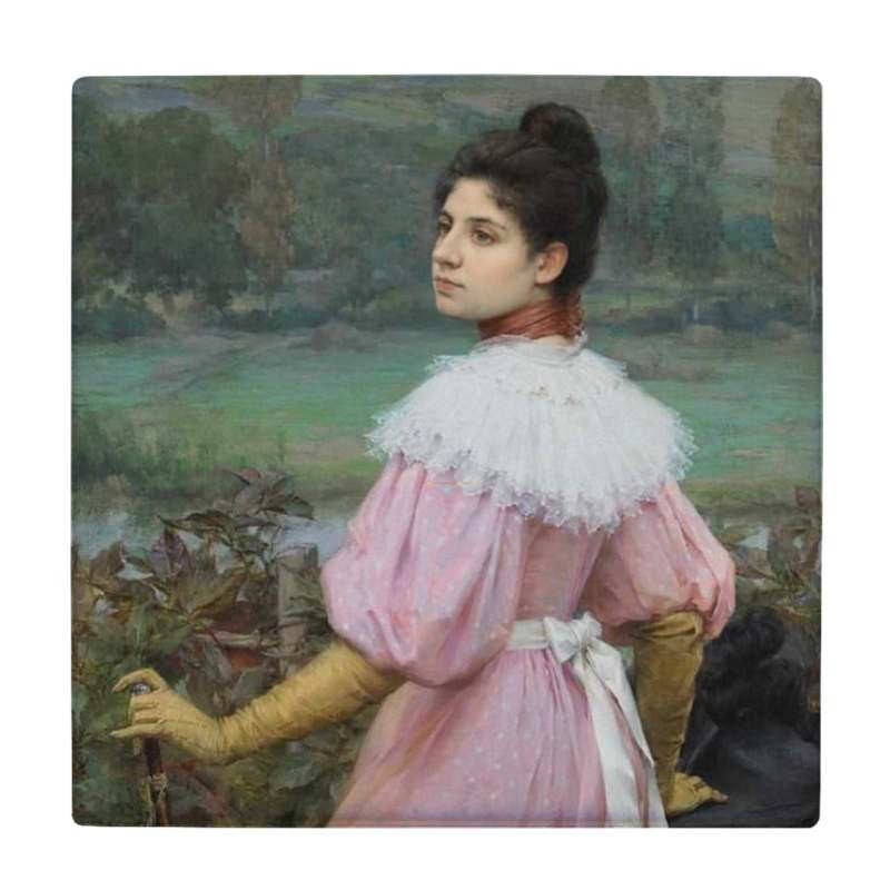 کاشی طرح نقاشی یک بانو مدل لوحی BDT197