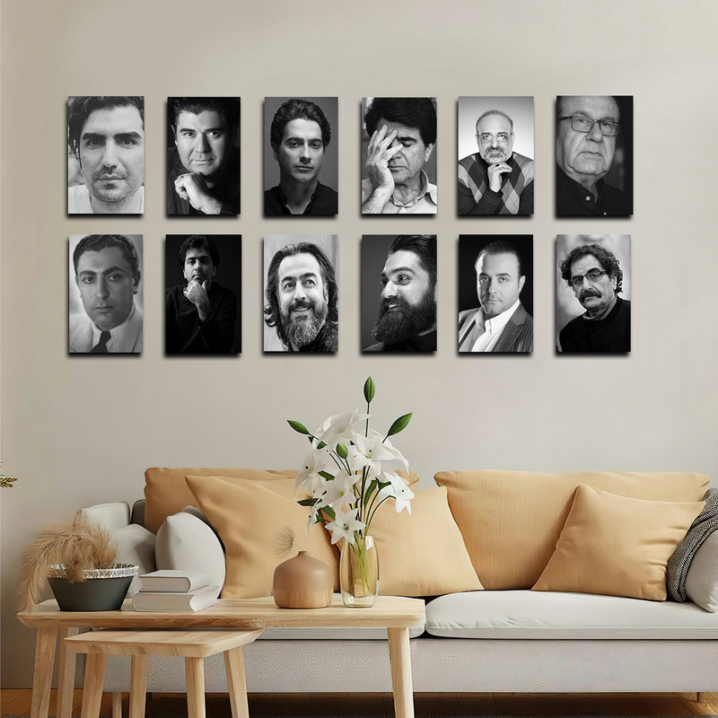تابلو شاسی بکلیت طرح مشاهیر موسیقی ایران مدل SH-1760 مجموعه 12 عددی | دنیای قاب