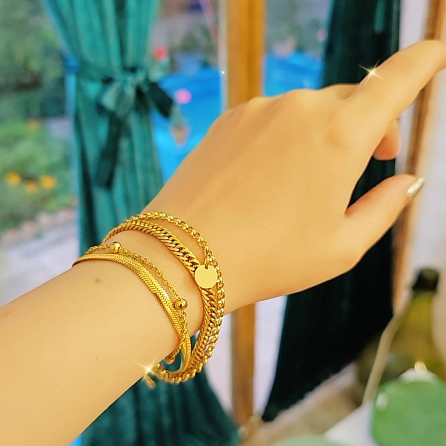 دستبند چهار لاین استیل رنگ ثابت