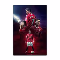 تابلو شاسی گوفی مدل فوتبالیست کریستیانو رونالدو منچستر یونایتد طرح CR7 Cristiano Ronaldo کد MNU23 | دنیای قاب