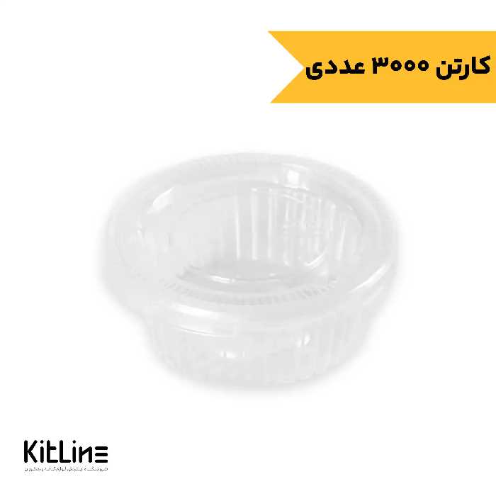 ظرف سس یکبار مصرف پلی پروپیلن 45 میلی لیتری شفاف در دار (کارتن 3000 عددی)