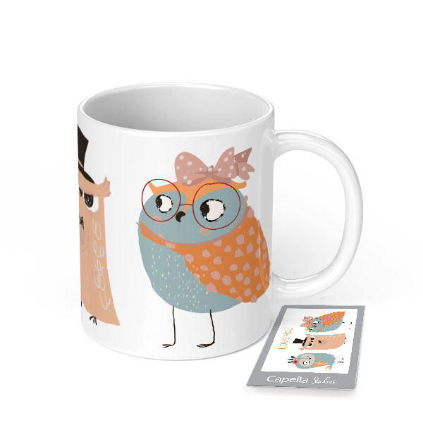 ماگ مگی مدل Owl and friends به همراه استیکر