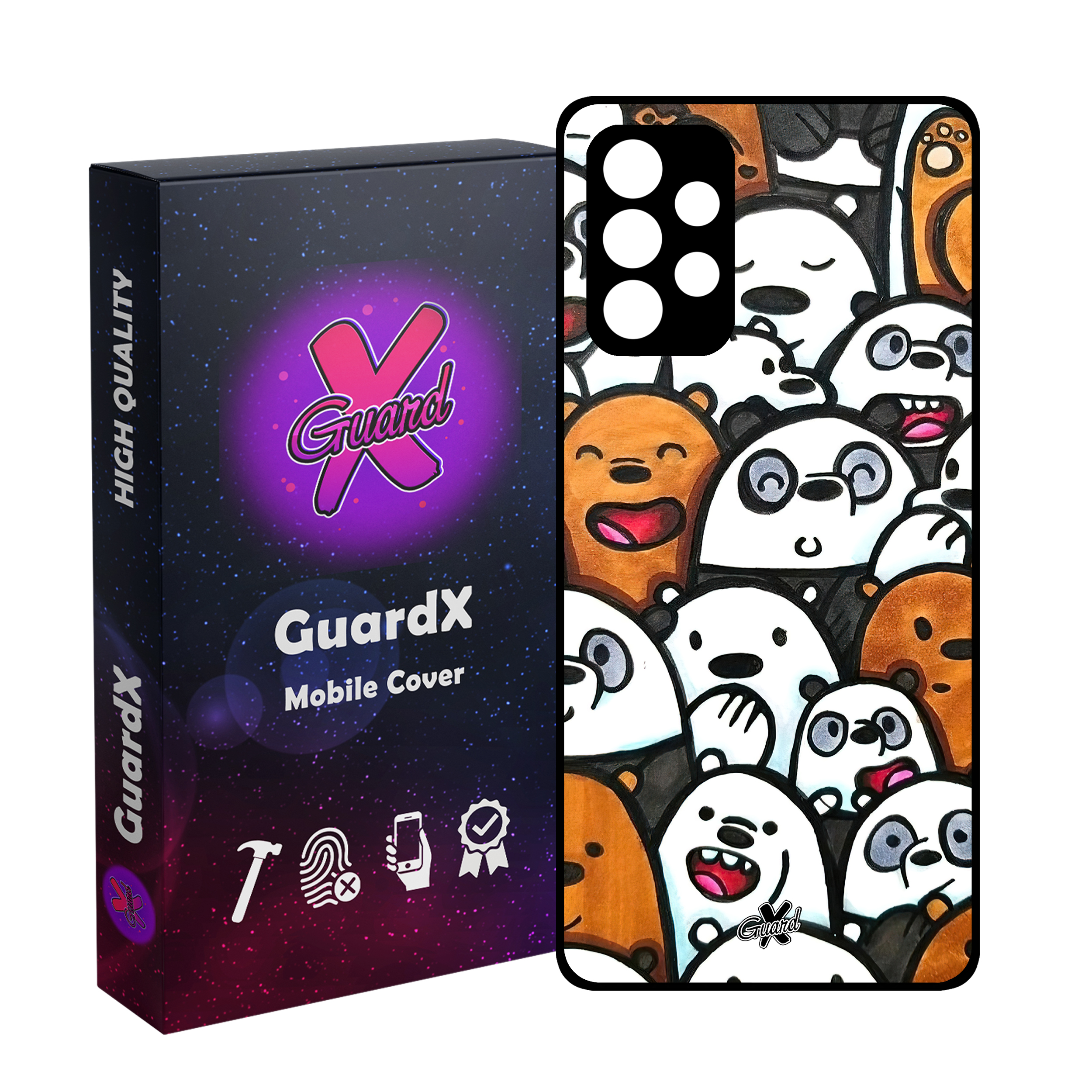 کاور گارد ایکس طرح خرس های کله فندقی مدل Glass10555 مناسب برای گوشی موبایل سامسونگ galaxy A32 5G/M32 5G