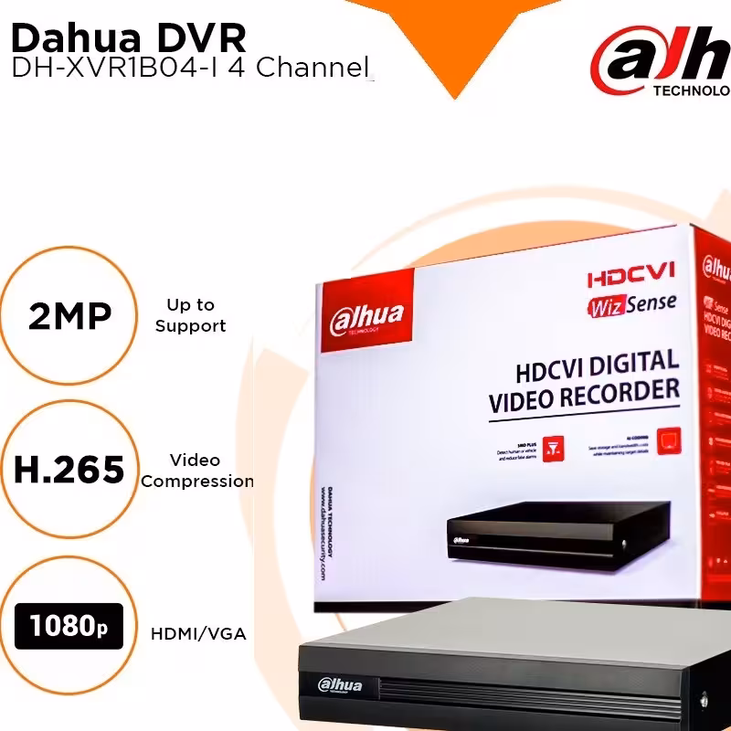 دستگاه 4کاناله  DAHUA 1B04  (پشتیبانی از 4 دوربین)