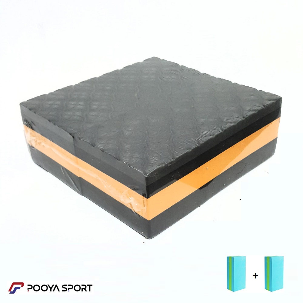 آجر یوگا آجدار بسته 2 عددی پویا رنگ مشکی- نارنجی