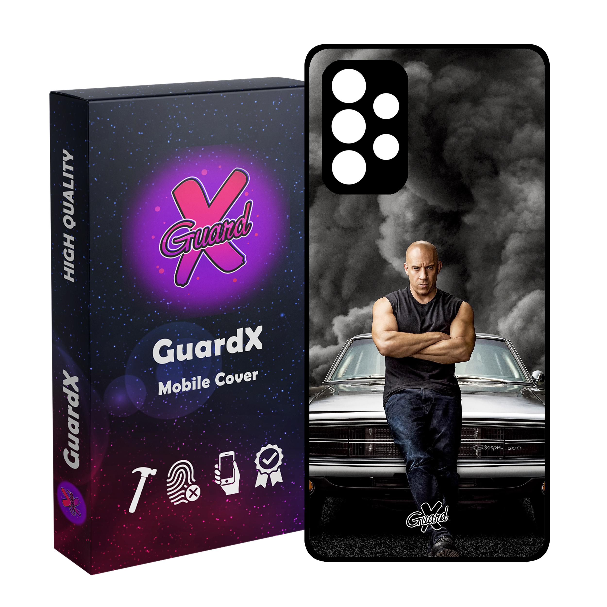 کاور گارد ایکس طرح Vin Diesel مدل Glass10183 مناسب برای گوشی موبایل سامسونگ Galaxy A72