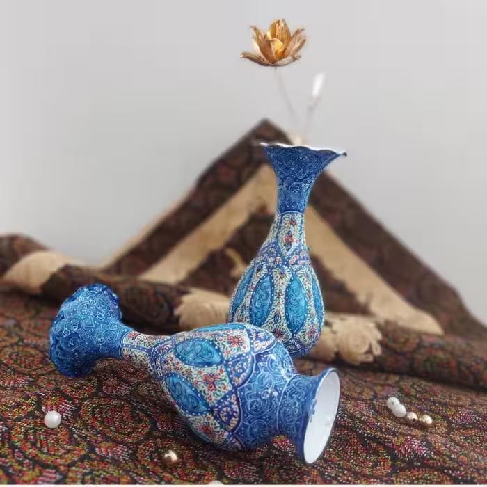 گلدان میناکاری جفتی سایز 16سانتی متر کد01