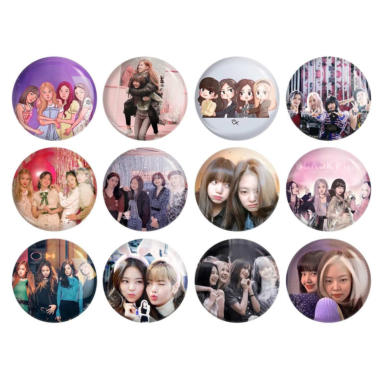 پیکسل خندالو طرح بلک پینک کد 229 مجموعه 12 عددی