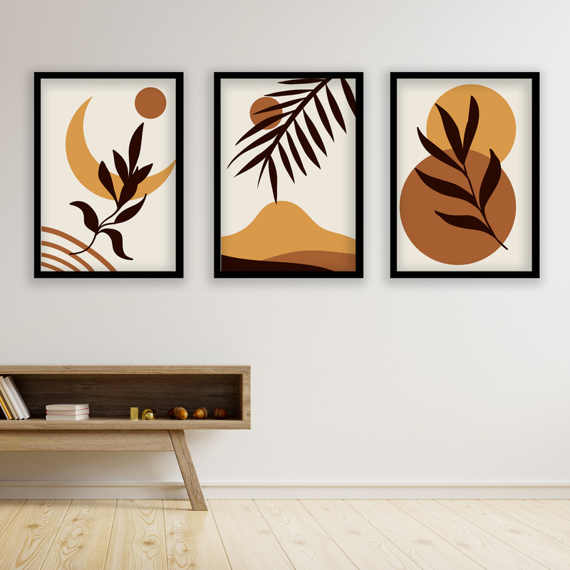 تابلو مدل مینیمال دکوراتیو کد LA-G30120 مجموعه 3 عددی | دنیای قاب