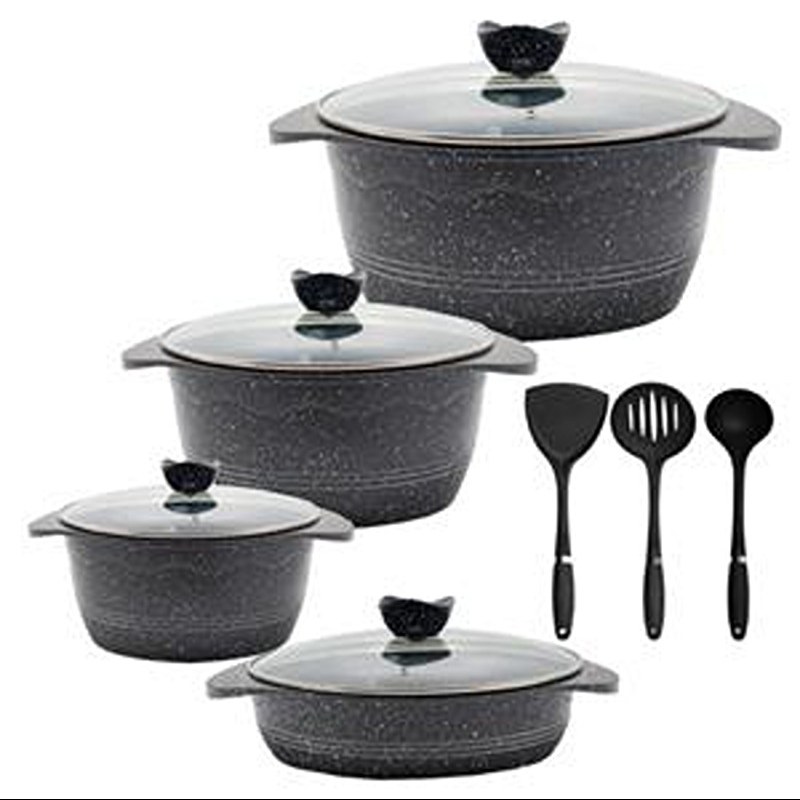 سرویس 11 پارچه یونیک مدل بلا - Bella در رنگ های طوسی و مشکی و برگاندی 