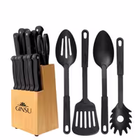 سرویس چاقو آشپزخانه 18 پارچه گینسو مدل Gourmet KISO | کالا مکس