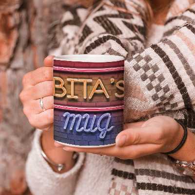 ماگ طرح تابلو نئون مدل بیتا