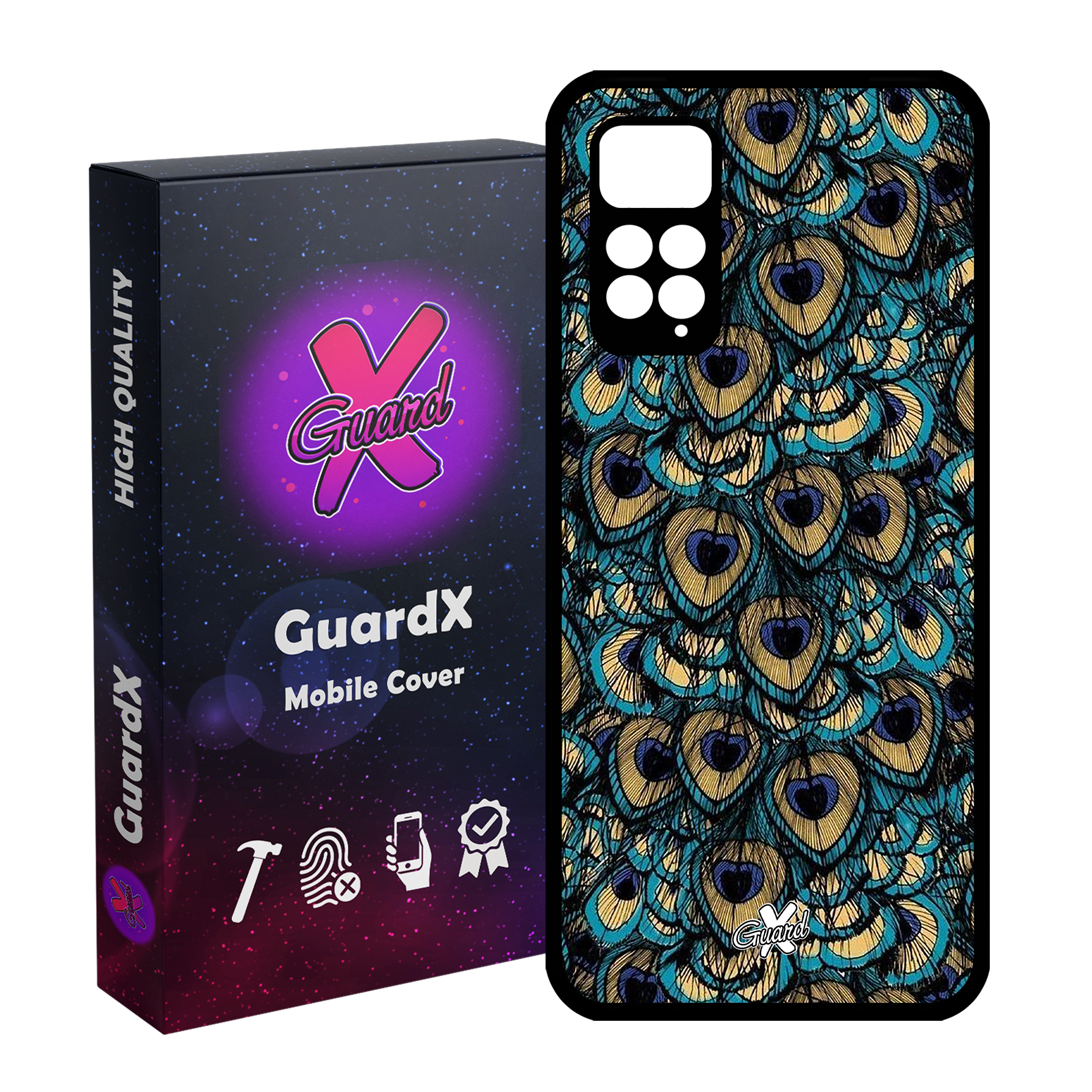 کاور گارد ایکس طرح Peacock مدل Glass10092 مناسب برای گوشی موبایل شیائومی Redmi Note 11 Pro 4G/5G