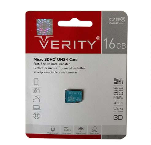 کارت حافظه MicroSD وریتی 16G مدل C10 سرعت 65MB/S