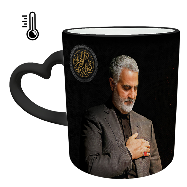 ماگ حرارتی مدل دسته قلبی طرح سردار سلیمانی کد 94
