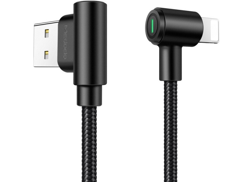 کابل شارژ و انتقال داده لایتنینگ مک دودو Mcdodo CA-538 90Degree Reversible Lightning Cable 1.2M