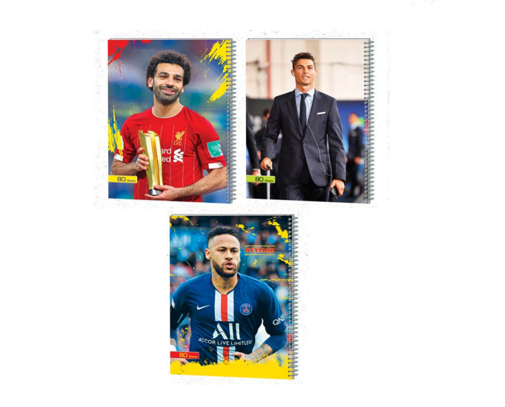 دفتر 80 برگ عرش مدل فوتبالی جلد پرسی کد 53