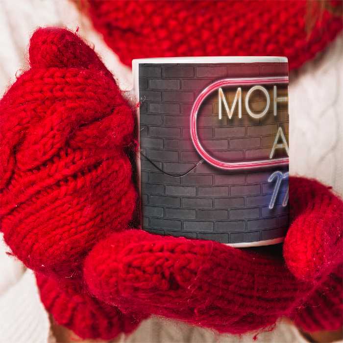 ماگ طرح تابلو نئون مدل محمد امین