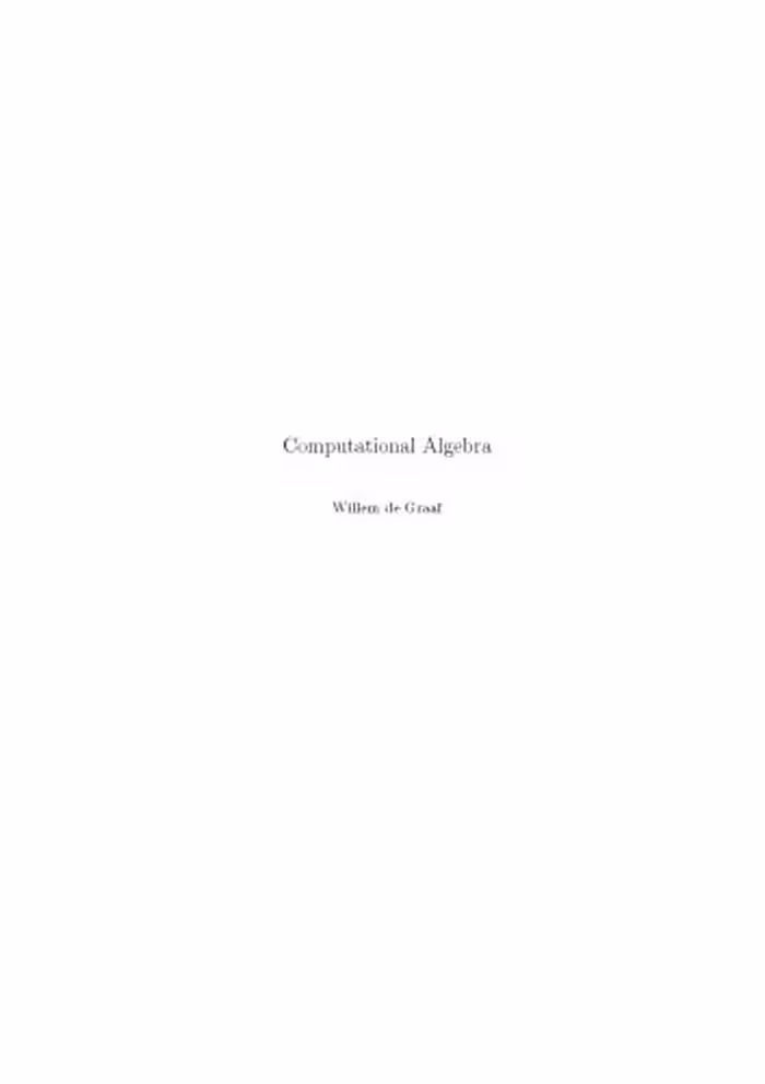 خرید و دانلود نسخه کامل کتاب Computational Algebra