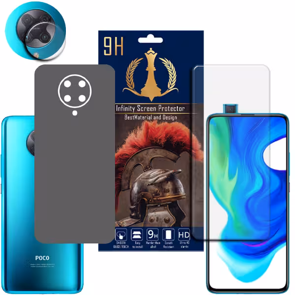برچسب پوششی اینفینیتی مدل PRO MAX مناسب برای گوشی موبایل شیائومی POCO F2 PRO  به همراه محافظ صفحه نمایش و محافظ لنز دوربین