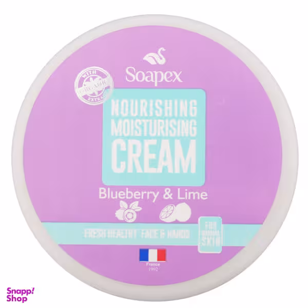کرم مرطوب کننده سوپکس (Soapex) حاوی عصاره Blueberry & Lime حجم 220 میلی‌لیتر