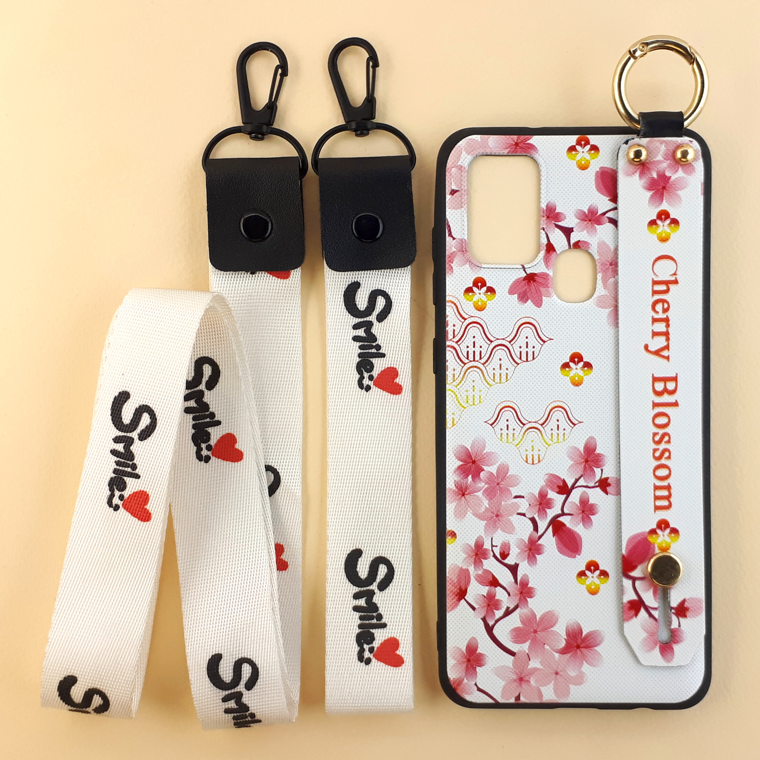 کاور طرح گل کد 05 مناسب برای گوشی موبایل سامسونگ Galaxy A21S به همراه 2 عدد بند