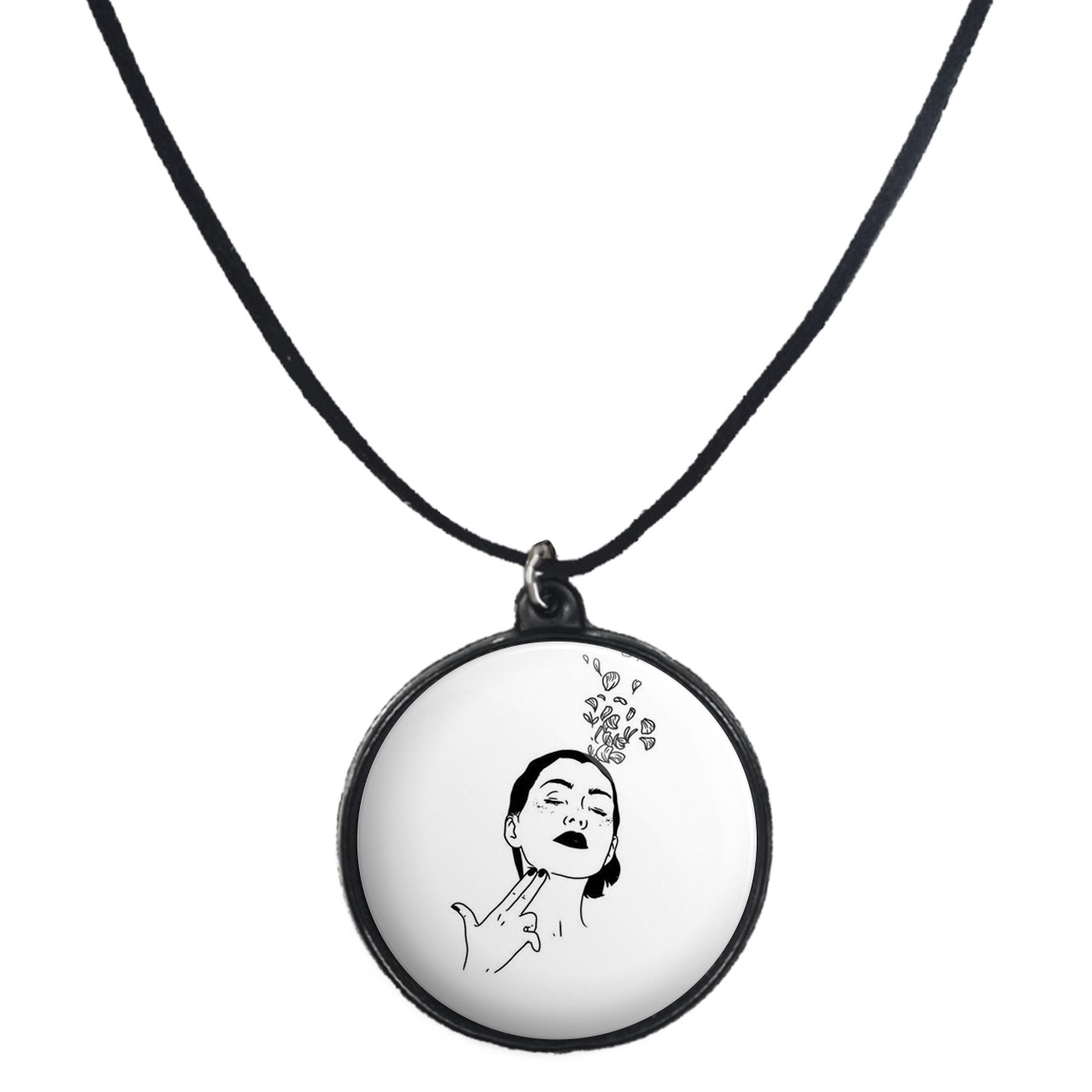 گردنبند پرمانه طرح دخترونه کد pmb.4457 مدل دو طرفه