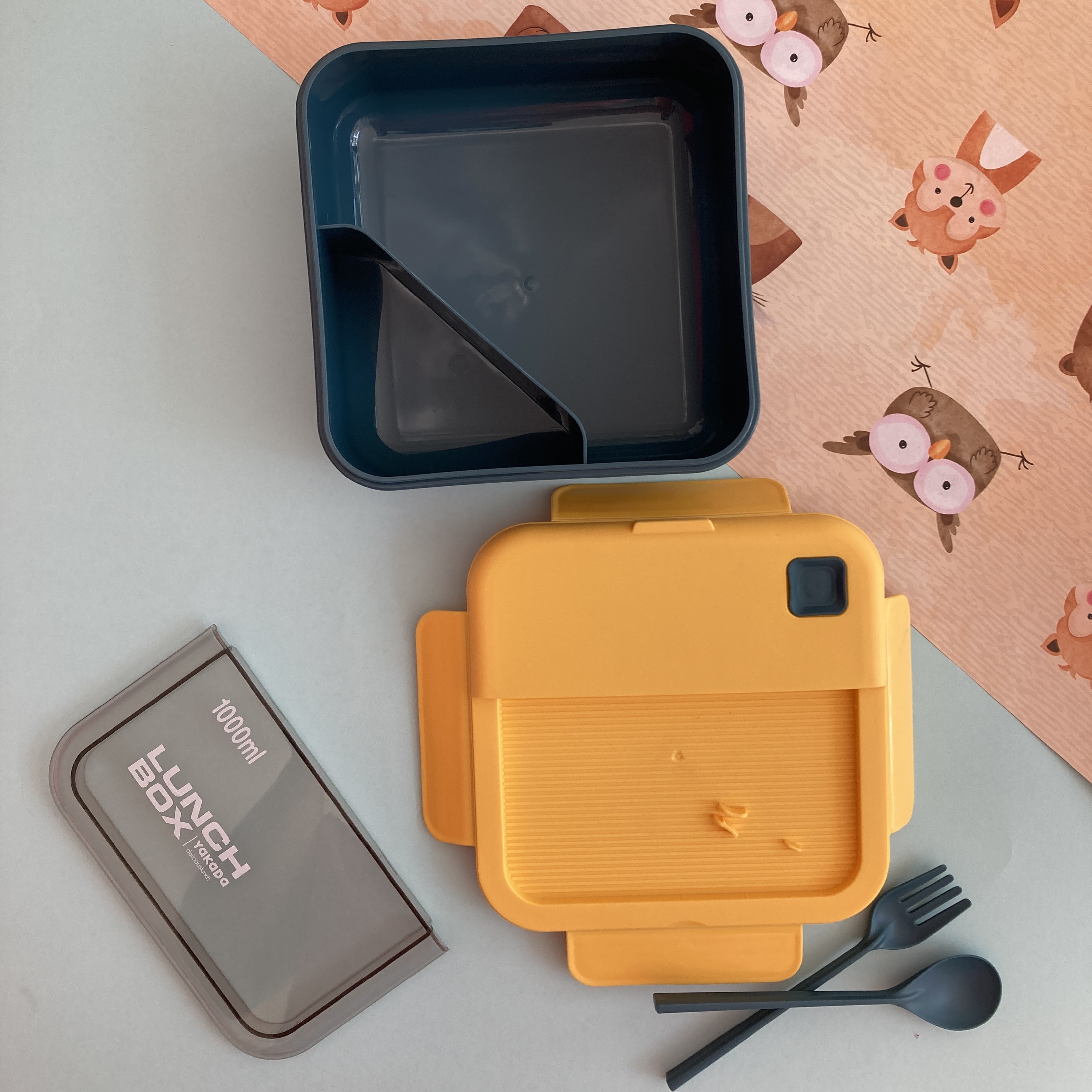 لانچ باکس(ظرف غذا) مربعی نوشته دار کد207 مناسب برای مدرسه و سرکار