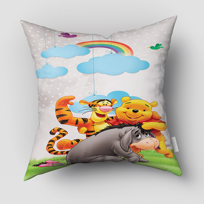 کوسن مخمل کودک طرح کارتونی خرس پو و دوستانش pk-2669A