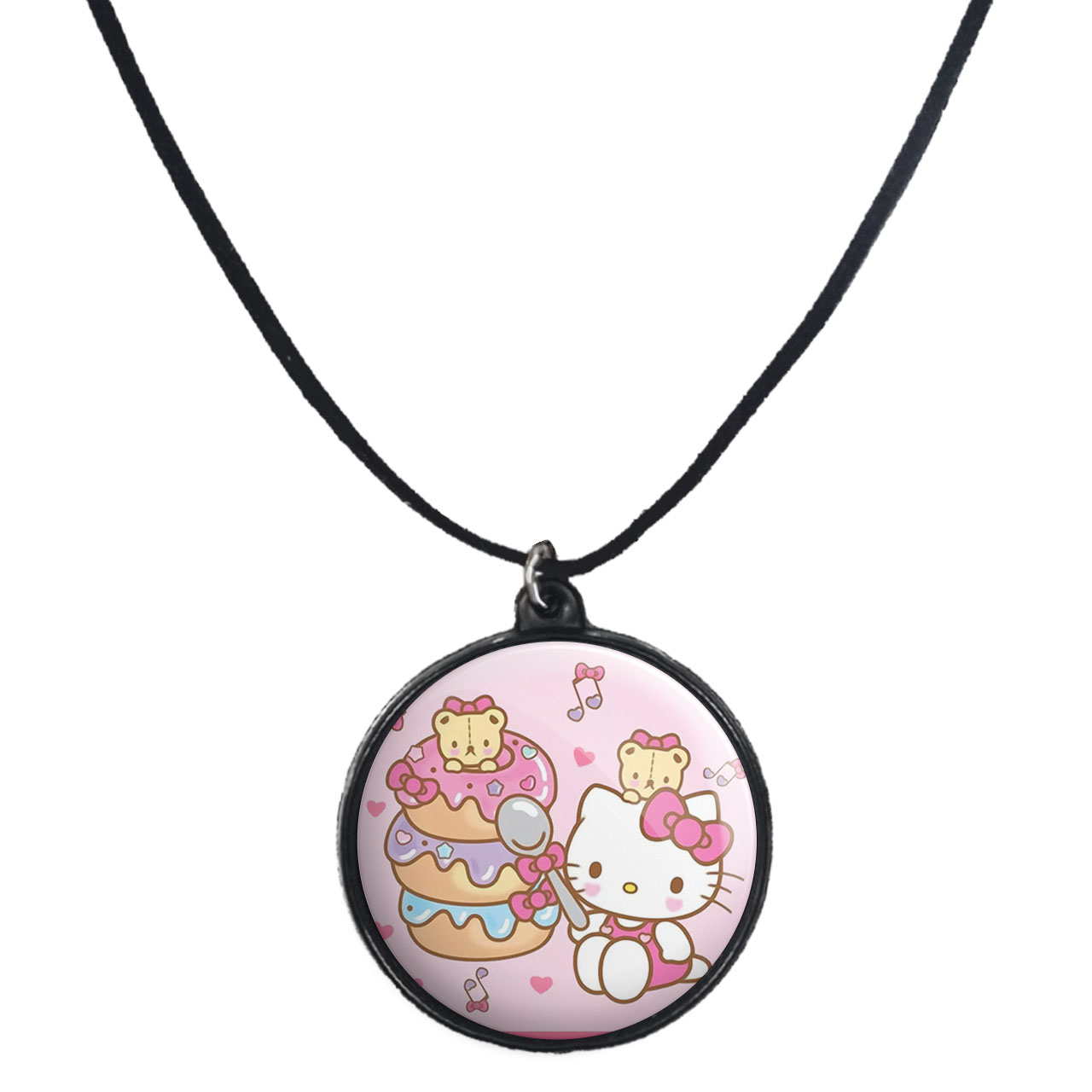 گردنبند پرمانه طرح کیتی کد pmb.22529 مدل دو طرفه