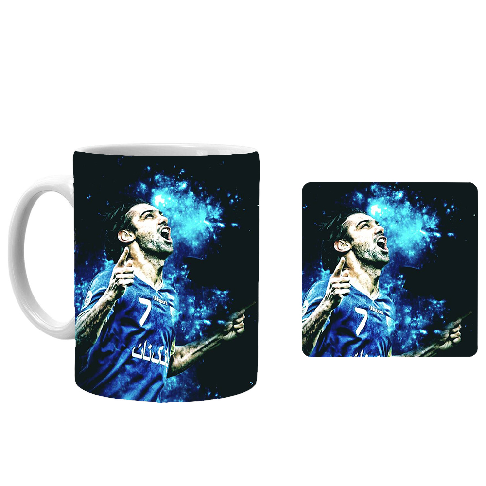 ماگ طرح فرهاد مجیدی xd5 به همراه زیرلیوانی