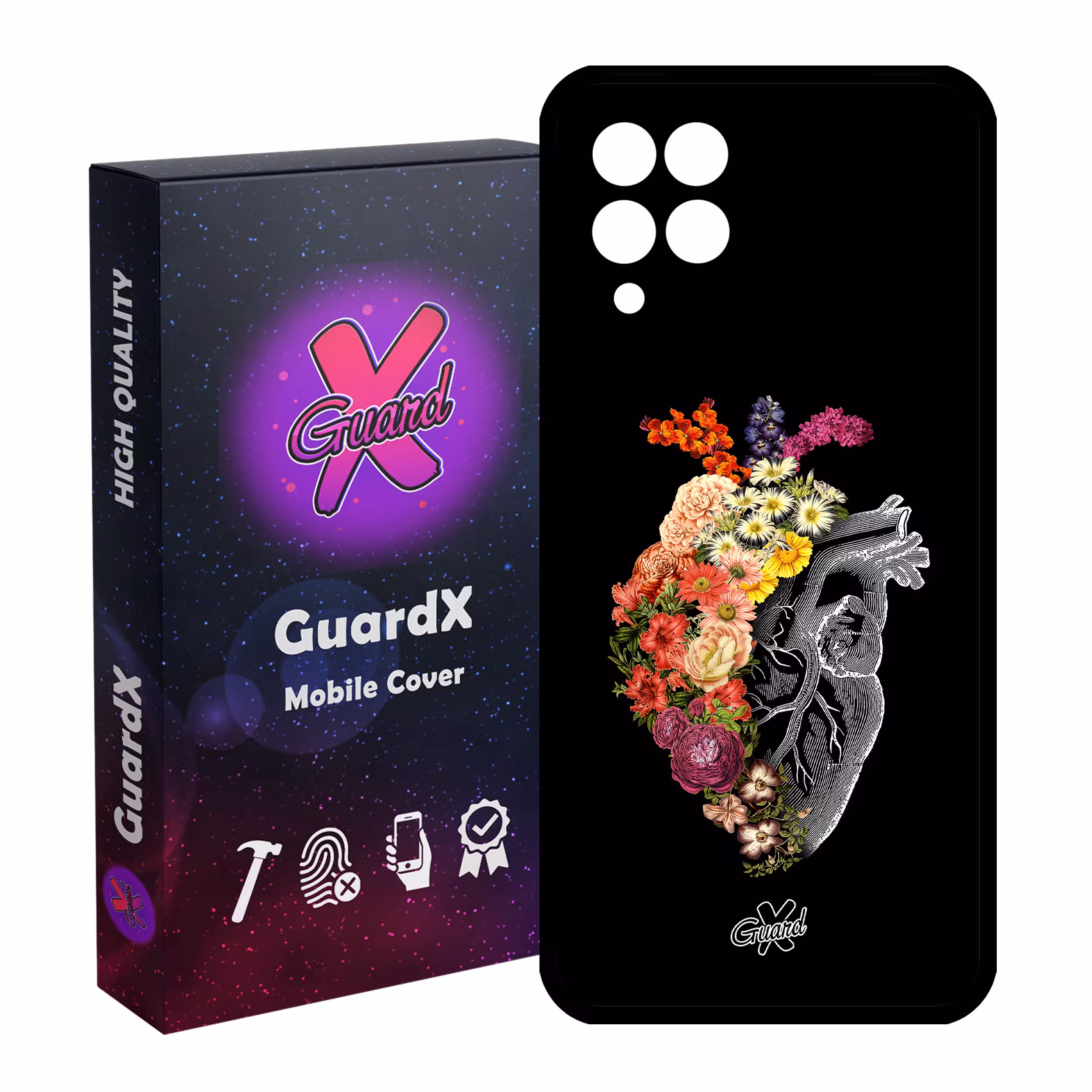کاور گارد ایکس طرح قلب مدل Glass10216 مناسب برای گوشی موبایل سامسونگ Galaxy A22 4G