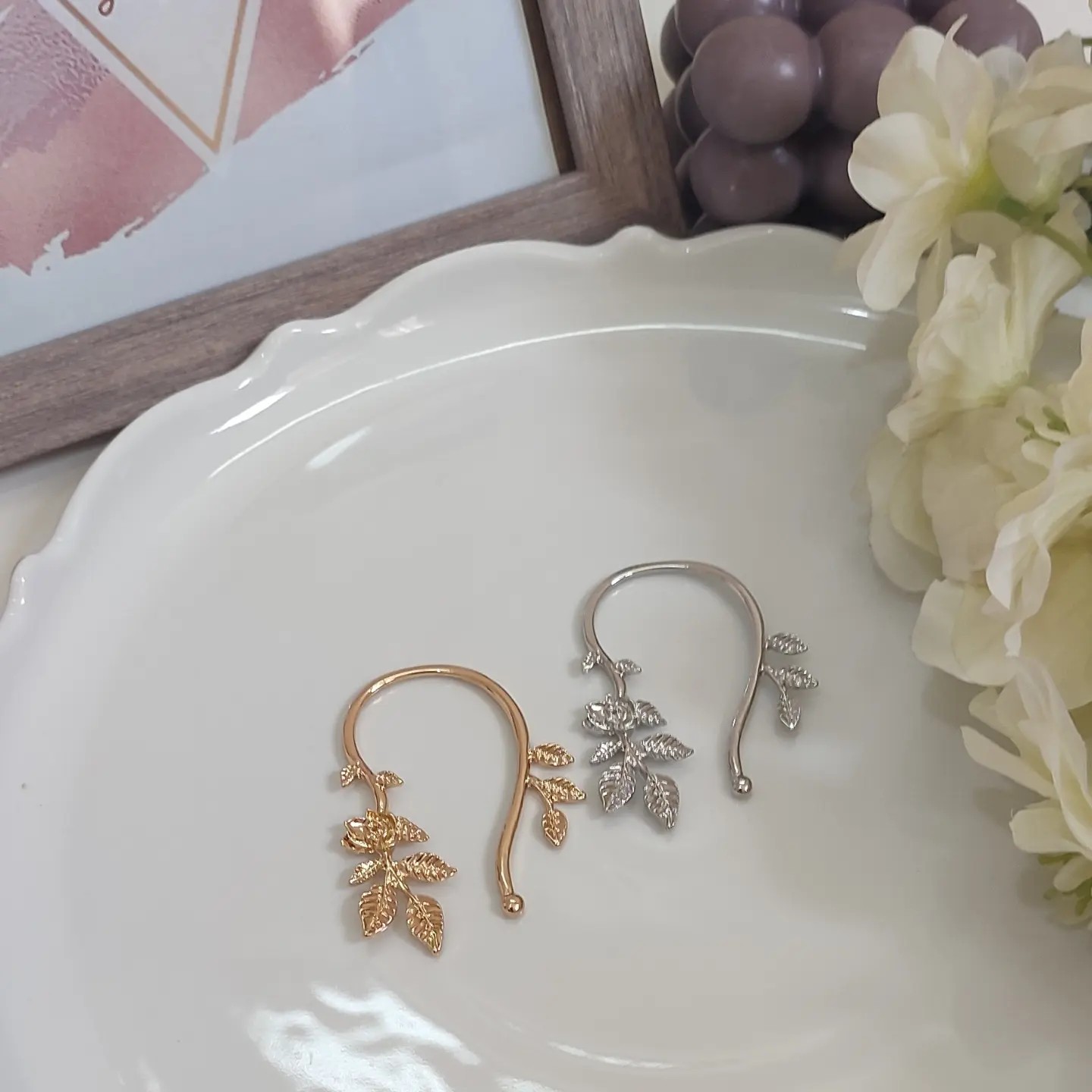گوشواره ایرکاف استیل گل رز