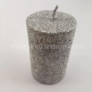 شمع استوانه 6 تایی نقره ای