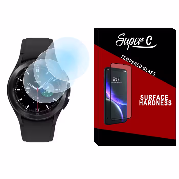 محافظ صفحه نمایش شیشه ای سوپرسی مدل SH-SC مناسب برای ساعت هوشمند سامسونگ Galaxy Watch 4 Classic 42mm بسته سه عددی