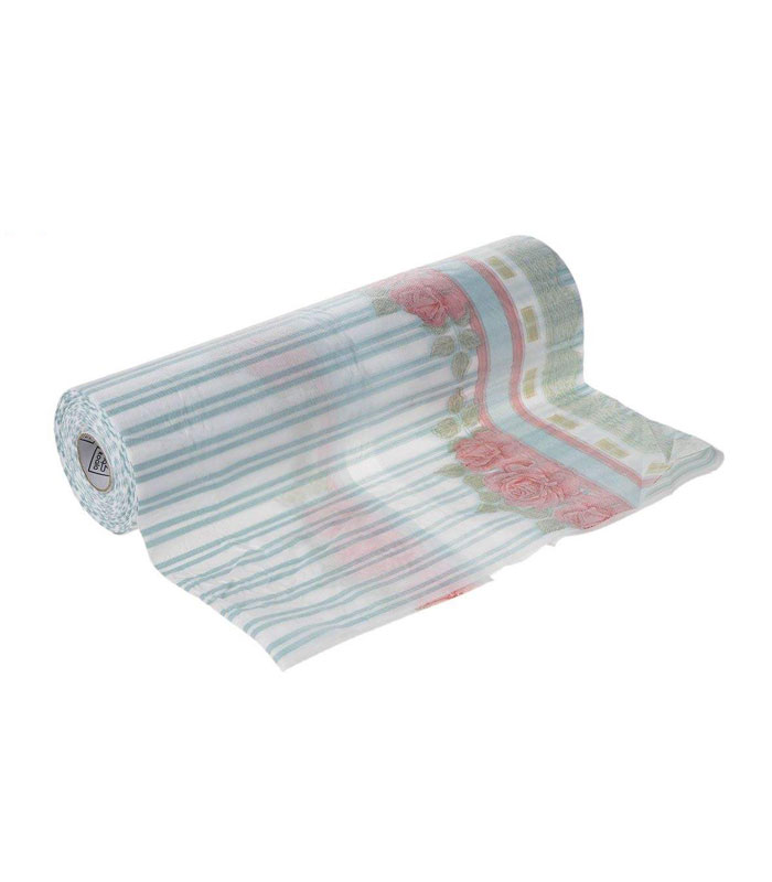 سفره یکبارمصرف کوالا مدل Cotton گلسرخ کد VA2000-004 رول 10 متری