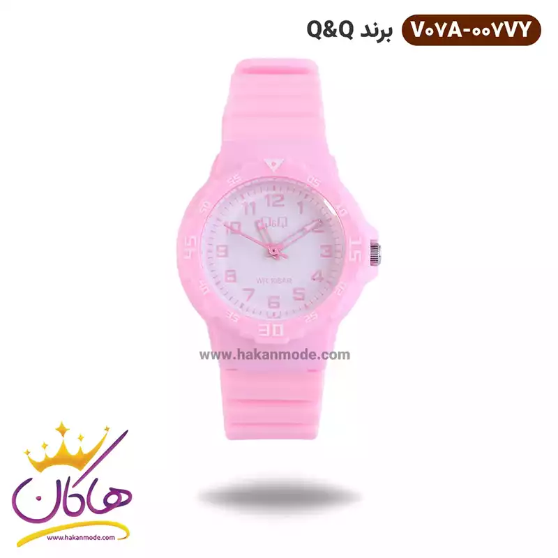 ساعت دخترانه کیو کیو صورتی V07A/007VY