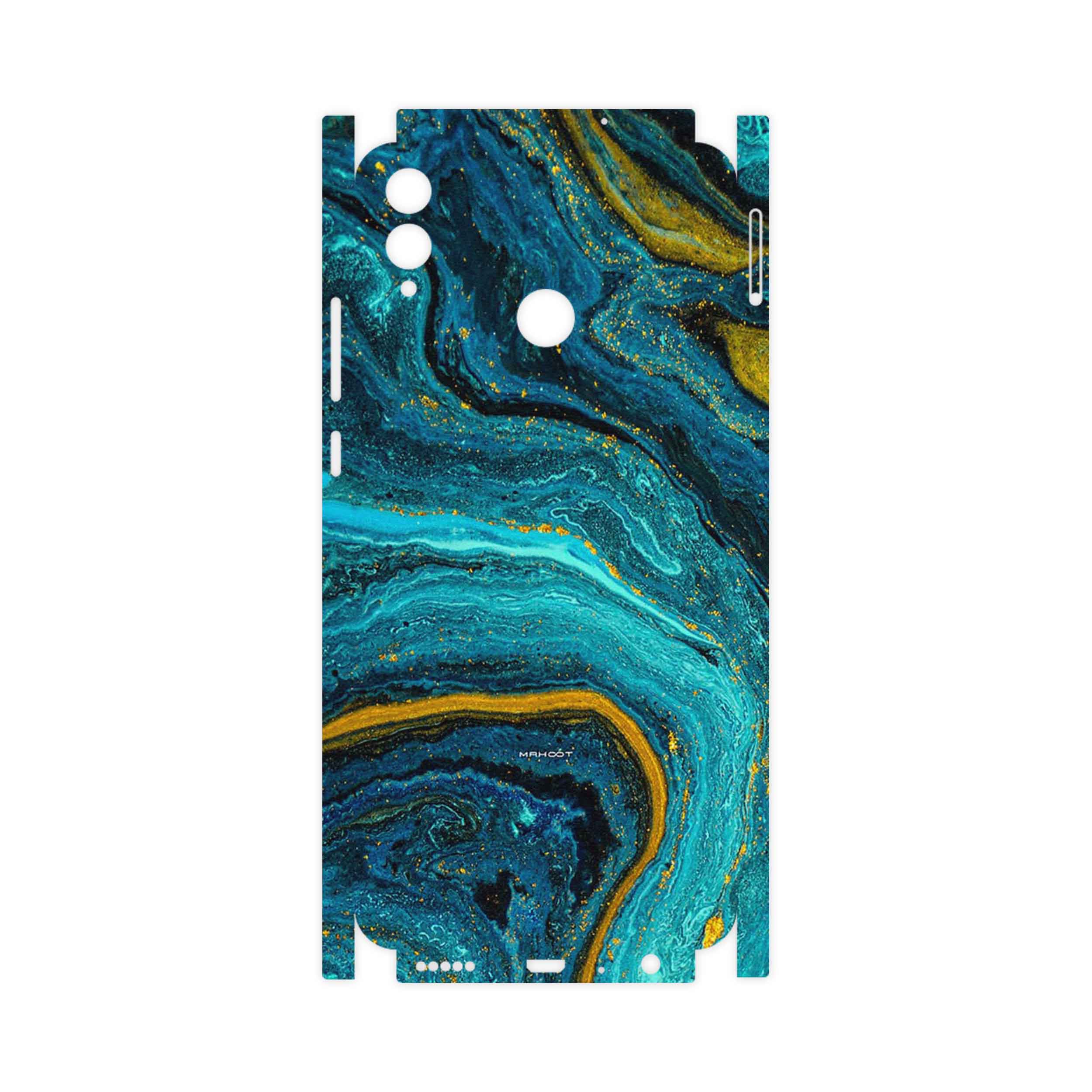 برچسب پوششی ماهوت مدل Turquoise marblewith golden streaks-FullSkin مناسب برای گوشی موبایل آنر 8X