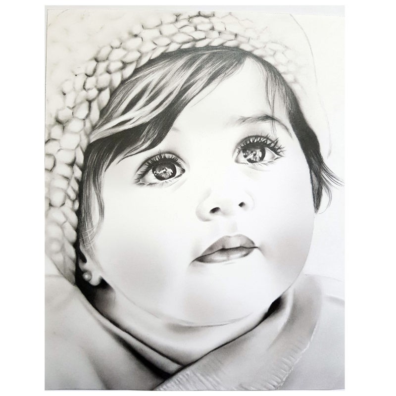 نقاشی چهرهA3 تک چهره در یک صفحه